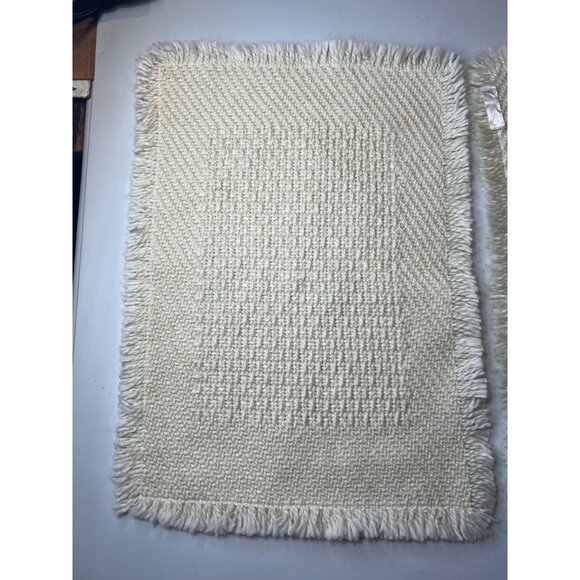 2 Vtg Town & Country Living Placemats Dakota Woven Japan 13"x19" Hygge Wool Feel - Picture 5 of 6